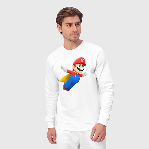 Мужской костюм Марио в полёте / Белый – фото 3