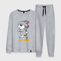 Костюм хлопковый мужской Няшка зайка, цвет: меланж