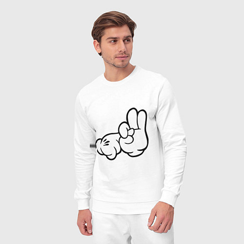 Мужской костюм Gloves - fuck / Белый – фото 3