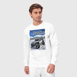 Костюм хлопковый мужской Chrysler Jeep Wrangler в зимних горах, цвет: белый — фото 2