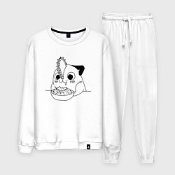 Костюм хлопковый мужской Почита Человек бензопила, цвет: белый