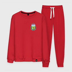 Костюм хлопковый мужской Герб федерации футбола Аргентины, цвет: красный