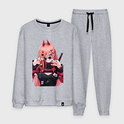 Костюм хлопковый мужской Человек - бензопила крутая Пауэр, цвет: меланж