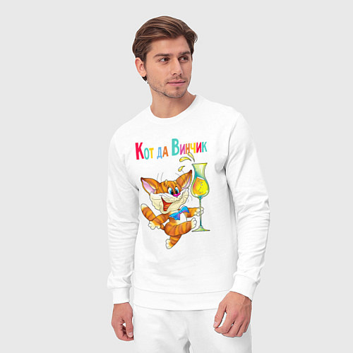 Мужской костюм Рыжий полосатый Кот да Винчик / Белый – фото 3