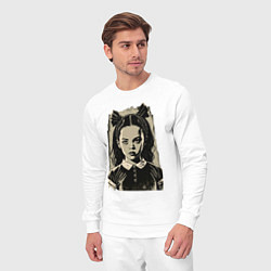 Костюм хлопковый мужской Wednesday Adams иллюстрация, цвет: белый — фото 2