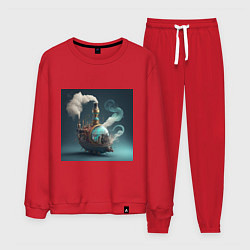 Костюм хлопковый мужской Волшебный пароход, цвет: красный