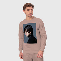 Костюм хлопковый мужской Dark side Jimin, цвет: пыльно-розовый — фото 2