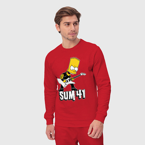 Мужской костюм Sum41 Барт Симпсон рокер / Красный – фото 3