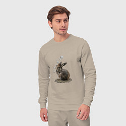 Костюм хлопковый мужской Bubble rabbit, цвет: миндальный — фото 2