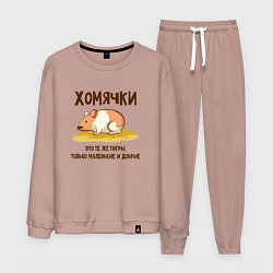 Костюм хлопковый мужской Хомячок это тигр, цвет: пыльно-розовый
