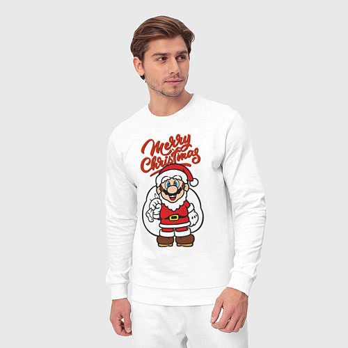 Мужской костюм Christmas Mario / Белый – фото 3
