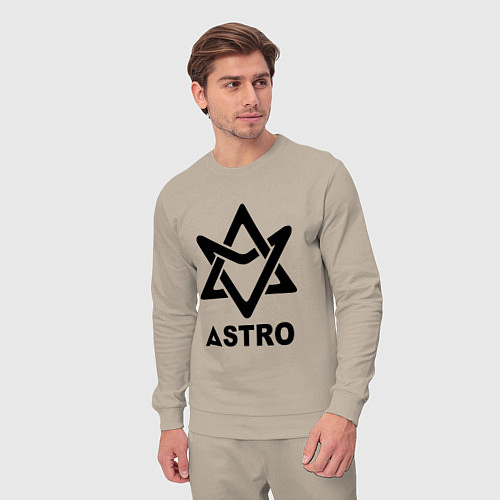 Мужской костюм Astro black logo / Миндальный – фото 3
