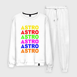 Костюм хлопковый мужской Astro color logo, цвет: белый