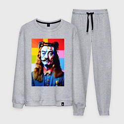 Костюм хлопковый мужской Salvador Dali and neural network, цвет: меланж