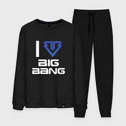 Костюм хлопковый мужской I love big bang, цвет: черный