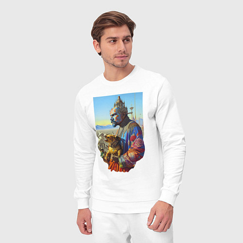 Мужской костюм Ленин с собачкой - нейросеть - фантазия / Белый – фото 3