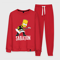 Костюм хлопковый мужской Sabaton Барт Симпсон рокер, цвет: красный