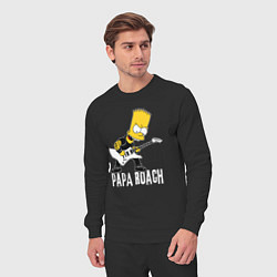 Костюм хлопковый мужской Papa Roach Барт Симпсон рокер, цвет: черный — фото 2
