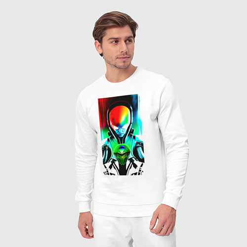 Мужской костюм Alien - sketch - neural network / Белый – фото 3