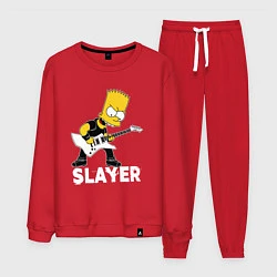 Костюм хлопковый мужской Slayer Барт Симпсон рокер, цвет: красный