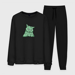 Костюм хлопковый мужской Кот зомби, цвет: черный