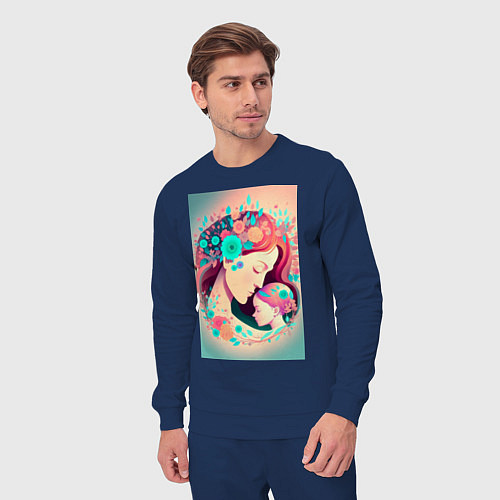 Мужской костюм Девушка с ребенком / Тёмно-синий – фото 3