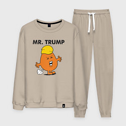 Костюм хлопковый мужской Мистер Дональд Трамп, цвет: миндальный