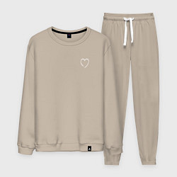 Костюм хлопковый мужской Minimal love, цвет: миндальный