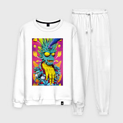 Костюм хлопковый мужской Demon Oni - pop art, цвет: белый