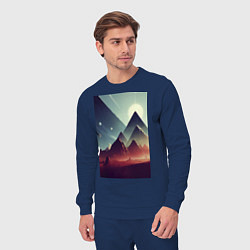 Костюм хлопковый мужской Геометрические горы, цвет: тёмно-синий — фото 2