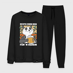 Костюм хлопковый мужской Richtig einen rein furn verein, цвет: черный