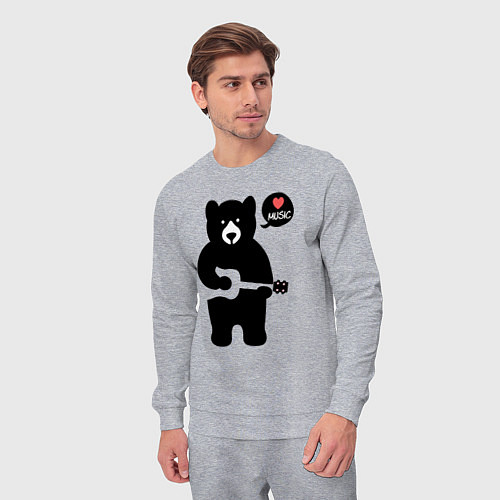 Мужской костюм Мишка любит музыку / Меланж – фото 3