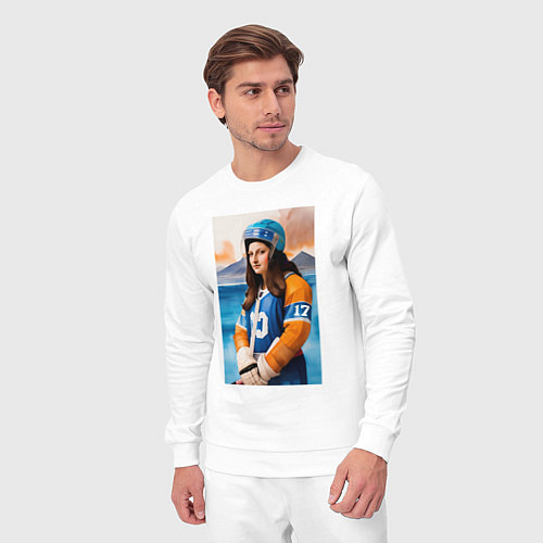 Мужской костюм Мона Лиза - крайний нападающий / Белый – фото 3