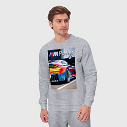 Костюм хлопковый мужской BMW M Power - motorsport, цвет: меланж — фото 2