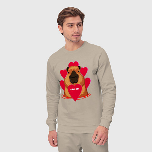 Мужской костюм Капибара I love You / Миндальный – фото 3