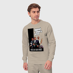 Костюм хлопковый мужской Майкл, Франклин, Тревор из GTA, цвет: миндальный — фото 2