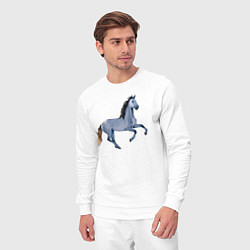 Костюм хлопковый мужской Андалузская лошадь, цвет: белый — фото 2