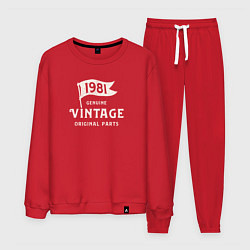 Костюм хлопковый мужской 1981 подлинный винтаж - оригинальные детали, цвет: красный