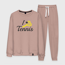 Костюм хлопковый мужской Love tennis, цвет: пыльно-розовый