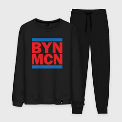Костюм хлопковый мужской Run Bayern Munchen, цвет: черный