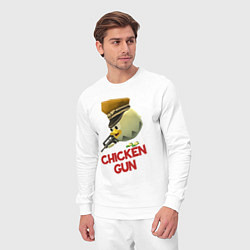 Костюм хлопковый мужской Chicken Gun logo, цвет: белый — фото 2