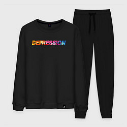Костюм хлопковый мужской Depression, цвет: черный