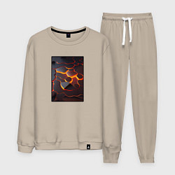 Костюм хлопковый мужской Раскалённые плиты, цвет: миндальный