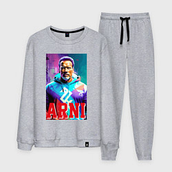 Костюм хлопковый мужской Super Arnold Schwarzenegger - Arni ai pop art, цвет: меланж