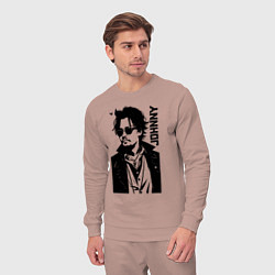 Костюм хлопковый мужской Johnny Depp - graphics, цвет: пыльно-розовый — фото 2