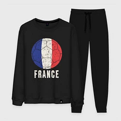 Костюм хлопковый мужской Футбол Франции, цвет: черный