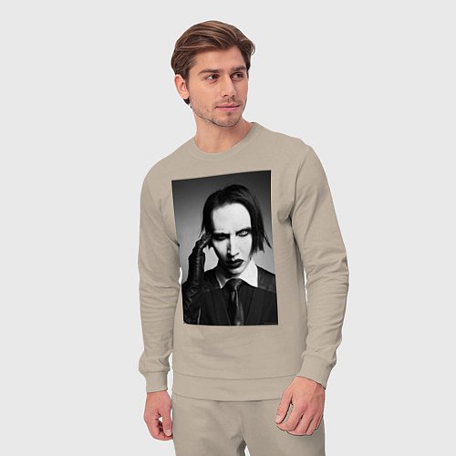 Мужской костюм Marilyn Manson looks at you / Миндальный – фото 3