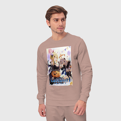 Мужской костюм Lumine and Paimon halloween / Пыльно-розовый – фото 3