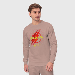 Костюм хлопковый мужской The Flash logotype, цвет: пыльно-розовый — фото 2