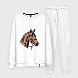 Костюм хлопковый мужской Коняка скакуняка, цвет: белый